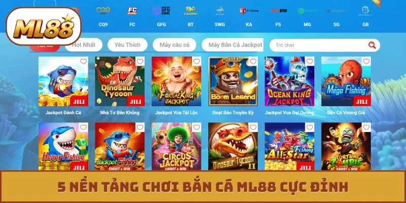 5 nền tảng chơi bắn cá ML88 cực đỉnh
