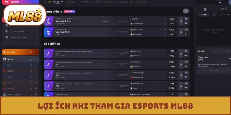Lợi ích khi tham gia Esports ML88